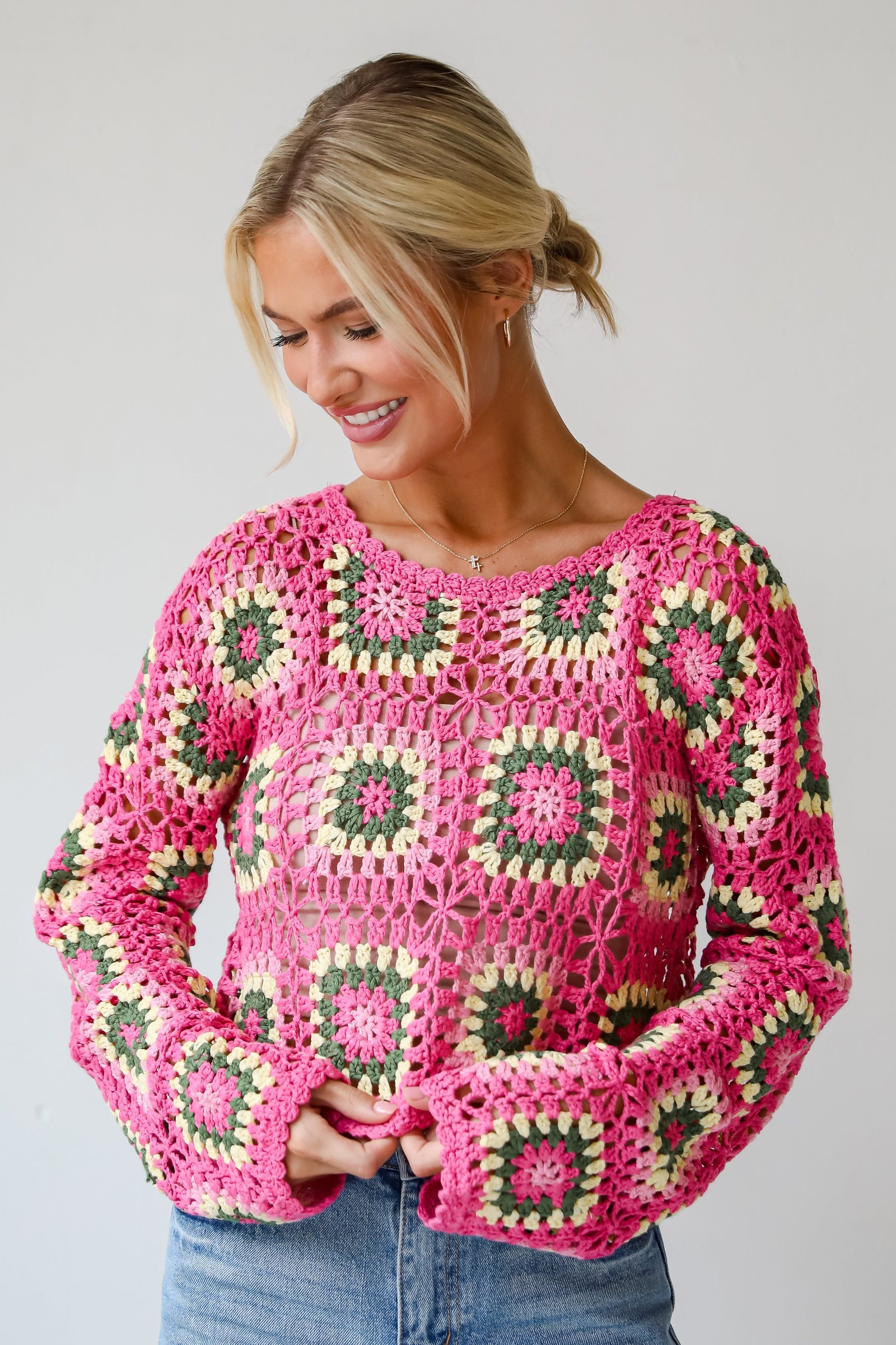 FINAL SALE - Cultivated Coolness Crochet Knit Top