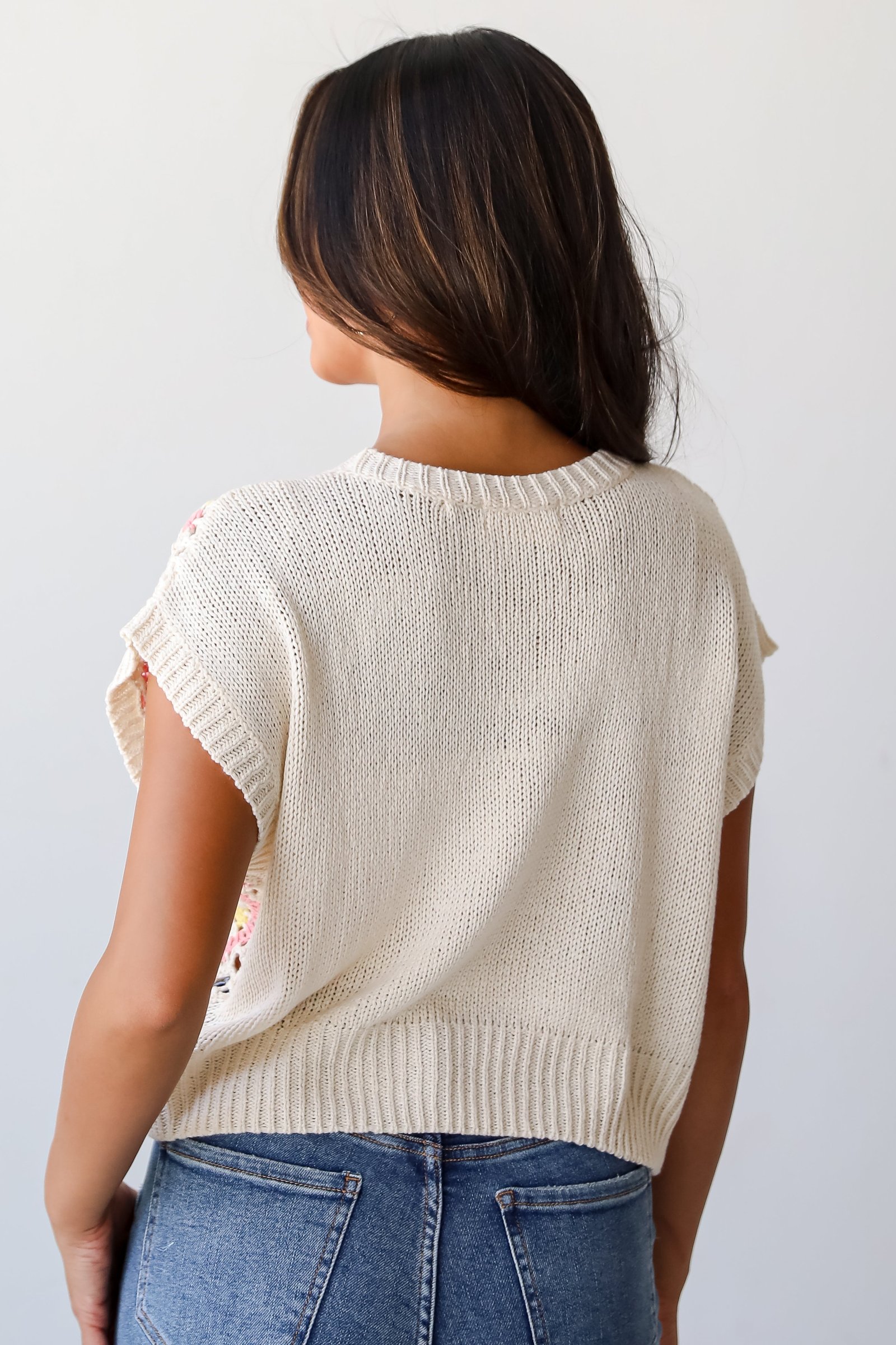 FINAL SALE - Incredibly Cute Cream Crochet Knit Top